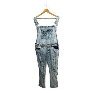 JW Signature Denim Jumpsuit Women's Size Large, Butterfly, Embroidered, Y2K Jean